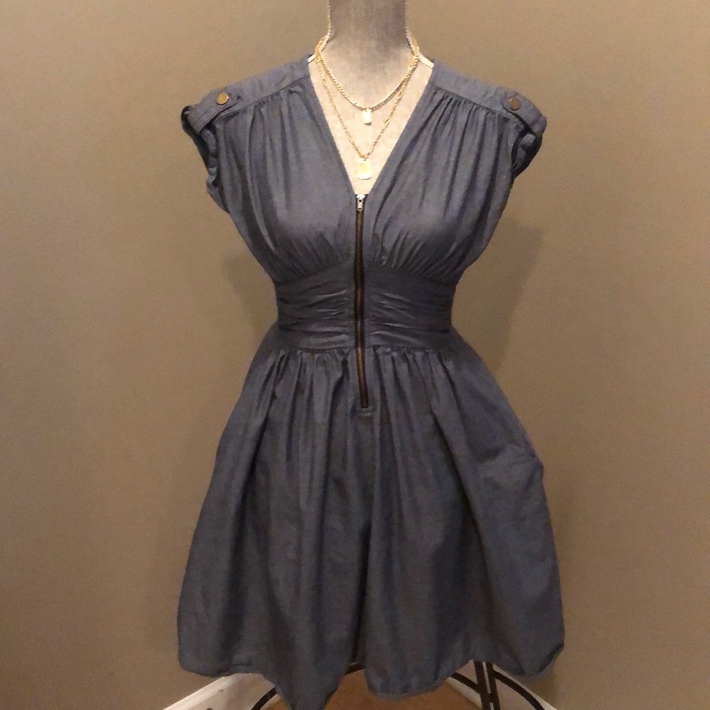 Bar III Front Row Chambray Summer Dress Sz Small